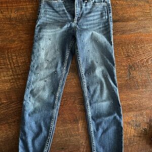 Abercrombie Kids Blue Skinny Jeans with Stud Accents